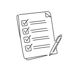 Checklist with pen