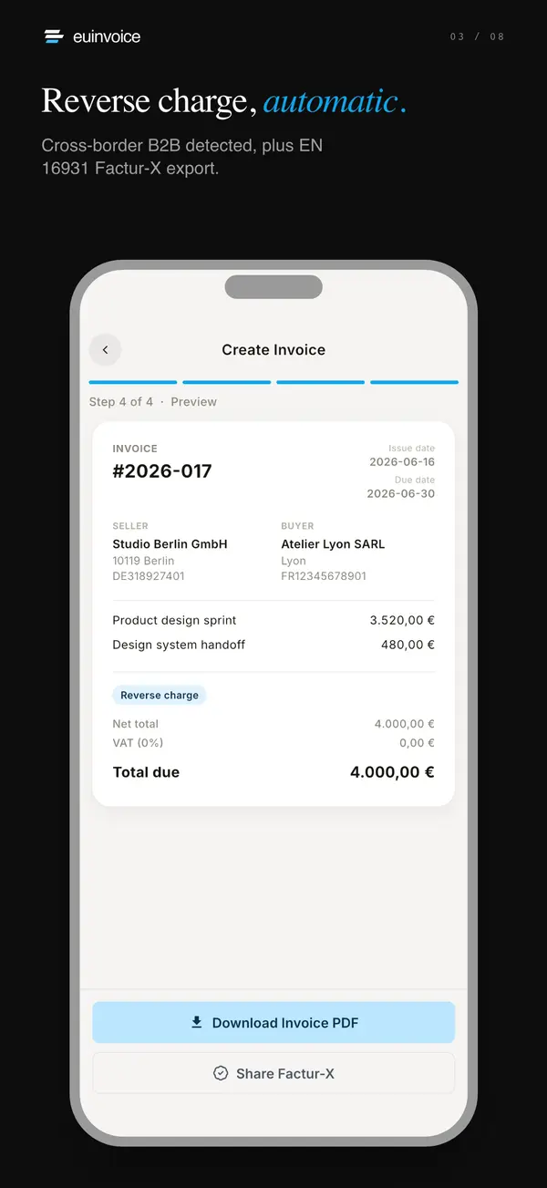 Reverse charge, detected automatically